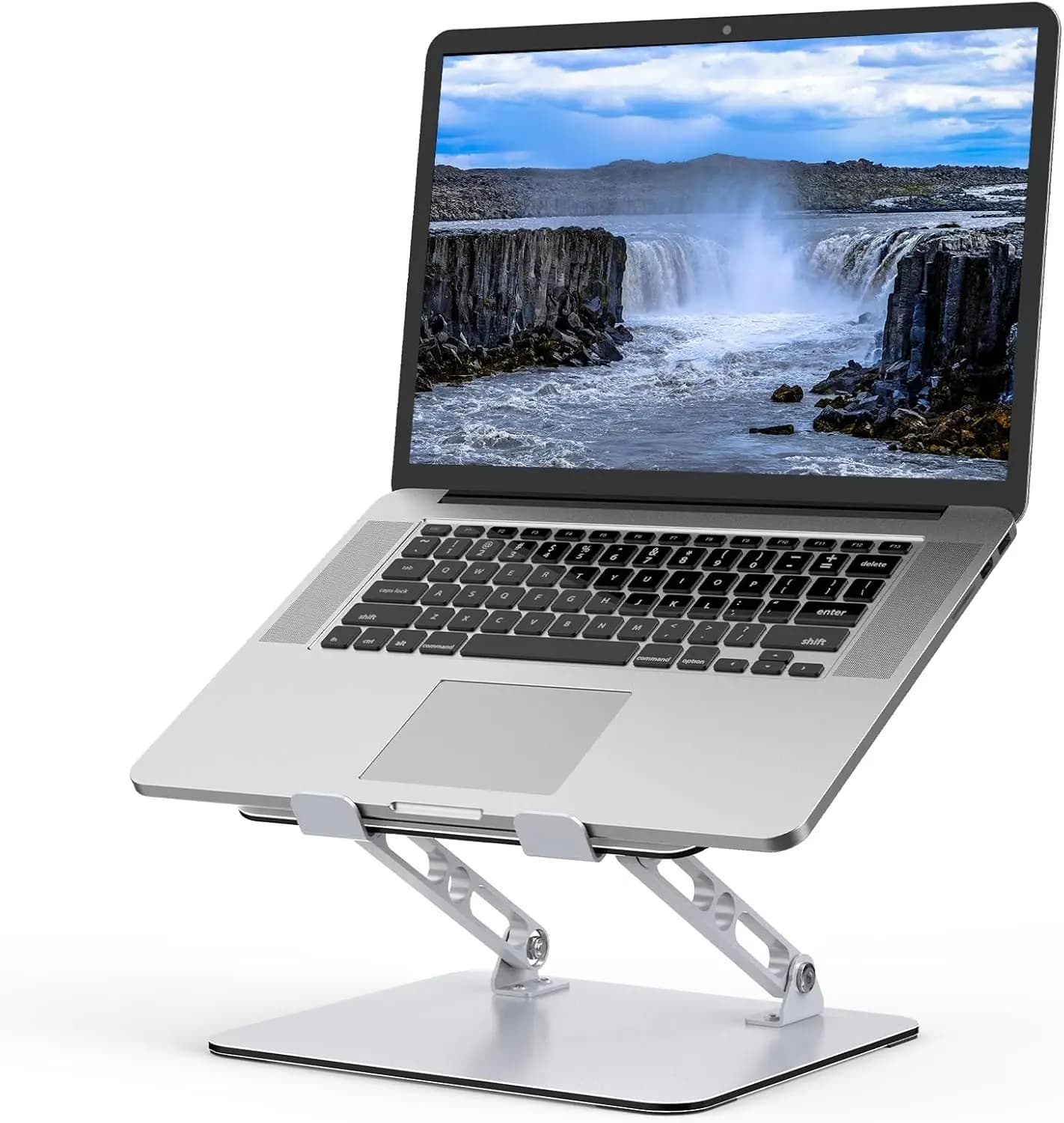 Supporto per Laptop in Metallo Regolabile e Pieghevole con Ventilazione per Notebook da 10-15.6 Pollici