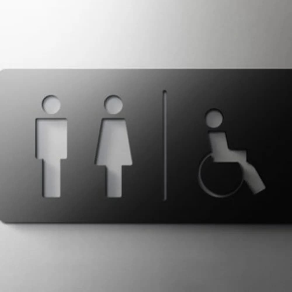 Cartello per bagno - Acrilico 3D autoadesivo, cartello per porta del bagno moderno per WC per ristorante dell'hotel