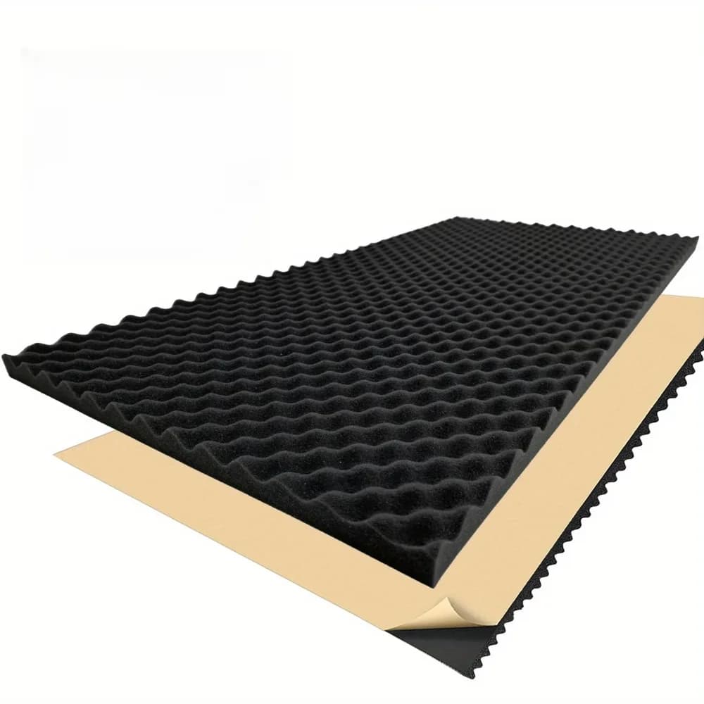 1 Roll 2cm-50x100cm Fonoabsorbent Panel Self-adhesive Black Insulating Acoustic and Thermal Panels Soundproof Panels for Walls and Cars