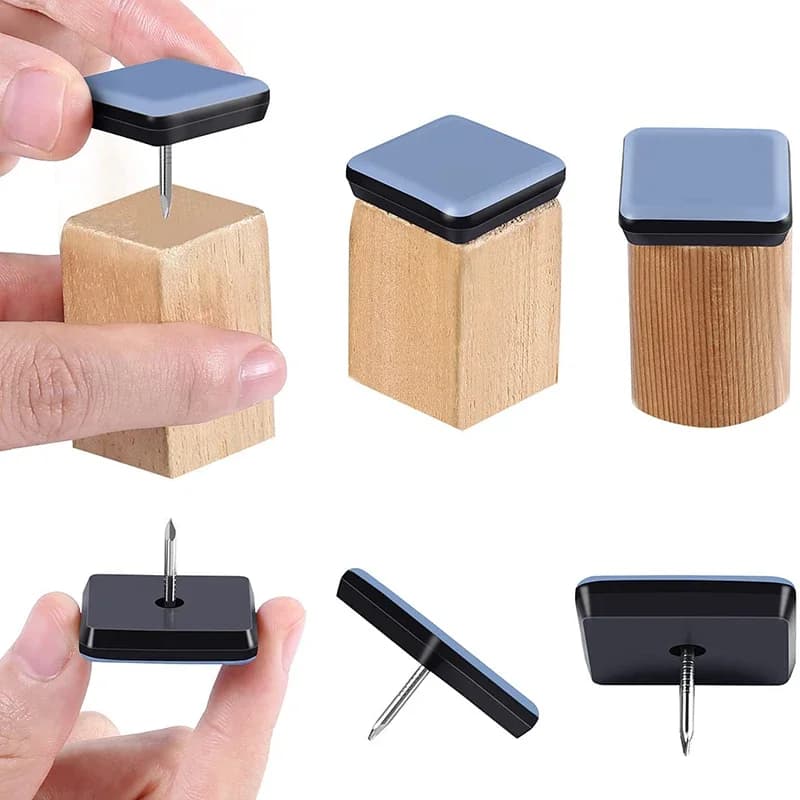20pcs sedia da tavolo cursori per gambe chiodo su mobili cursori pad divano scivola protezioni per pavimenti accessori per mobili 16/22/25/30mm