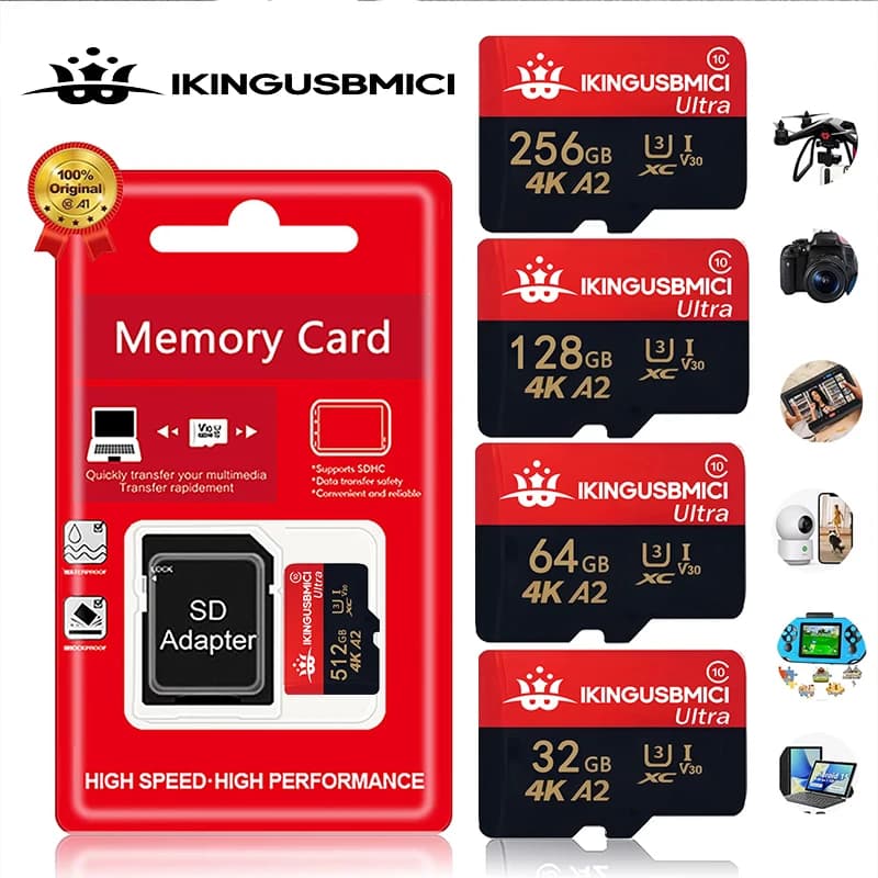 100% Original Memory Card 512GB 64GB 32GB A1 Micr o SD Card Class 10 UHS-1 TF Flash Card for Samrtphone/PC