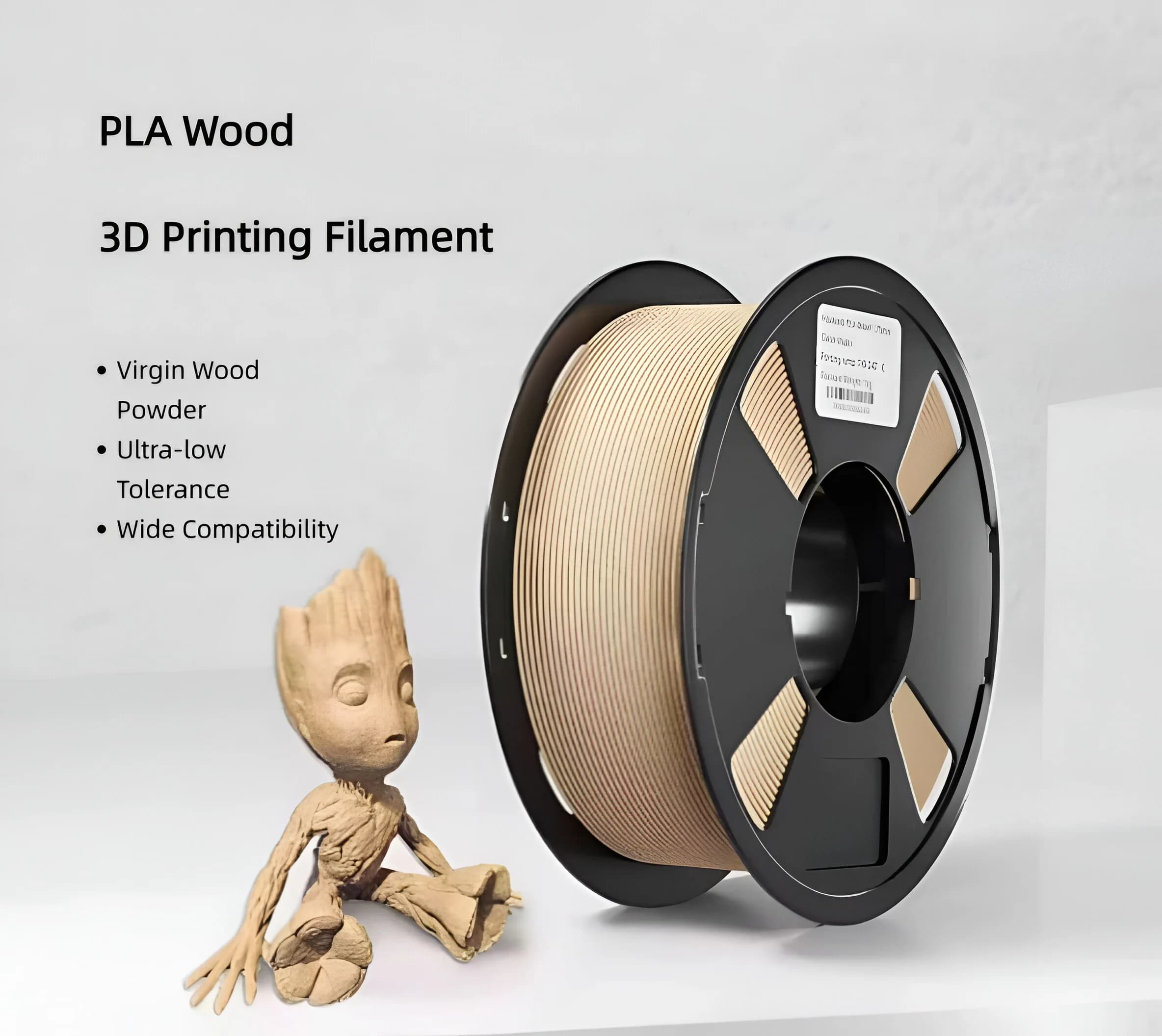 Filamento PLA Effetto Legno 1.75mm 1KG, Superficie ad Alta Definizione Senza Deformazioni per Modelli Architettonici in Scala, Tavoli di Sabbia e Strutture Espositive
