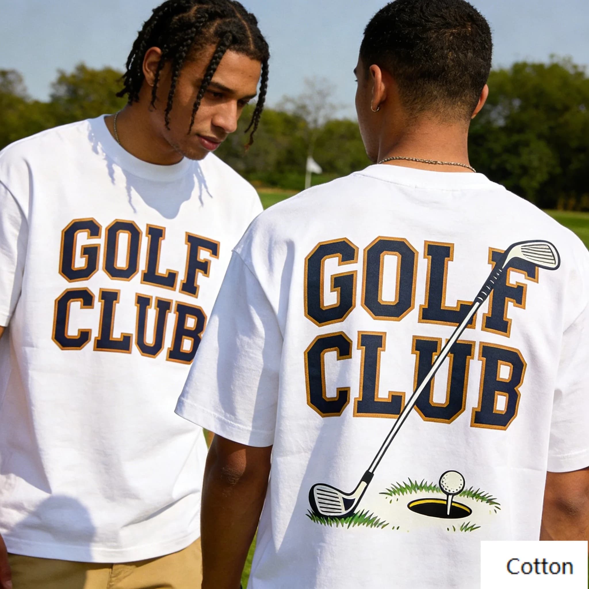 T-Shirt Vintage con Grafica Golfista, Maglietta in Puro Cotone con Stampa Retro Golf Club, Top Unisex Preppy Streetwear per Golf