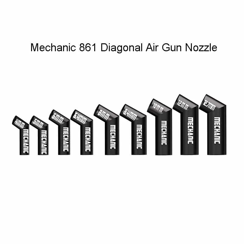 Meccanico 9 pezzi 861 Ugello per pistola ad aria diagonale Ugello per colpo obliquo resistente al calore Anche strumenti di riscaldamento Ugello ad aria calda diagonale