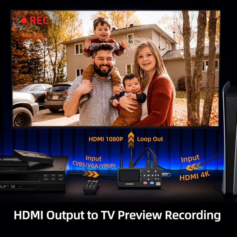 Scheda di acquisizione video HDMI 4K 1080P 60FPS per VHS, VCR, DVD e console di gioco