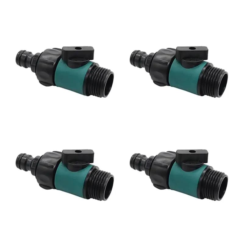 A01F-Valve With 3/4 Inch Male Thread Quick Connector Car Wash Garden Irrigation Pipe Fittings Prolong Hose Switch 4 Pc