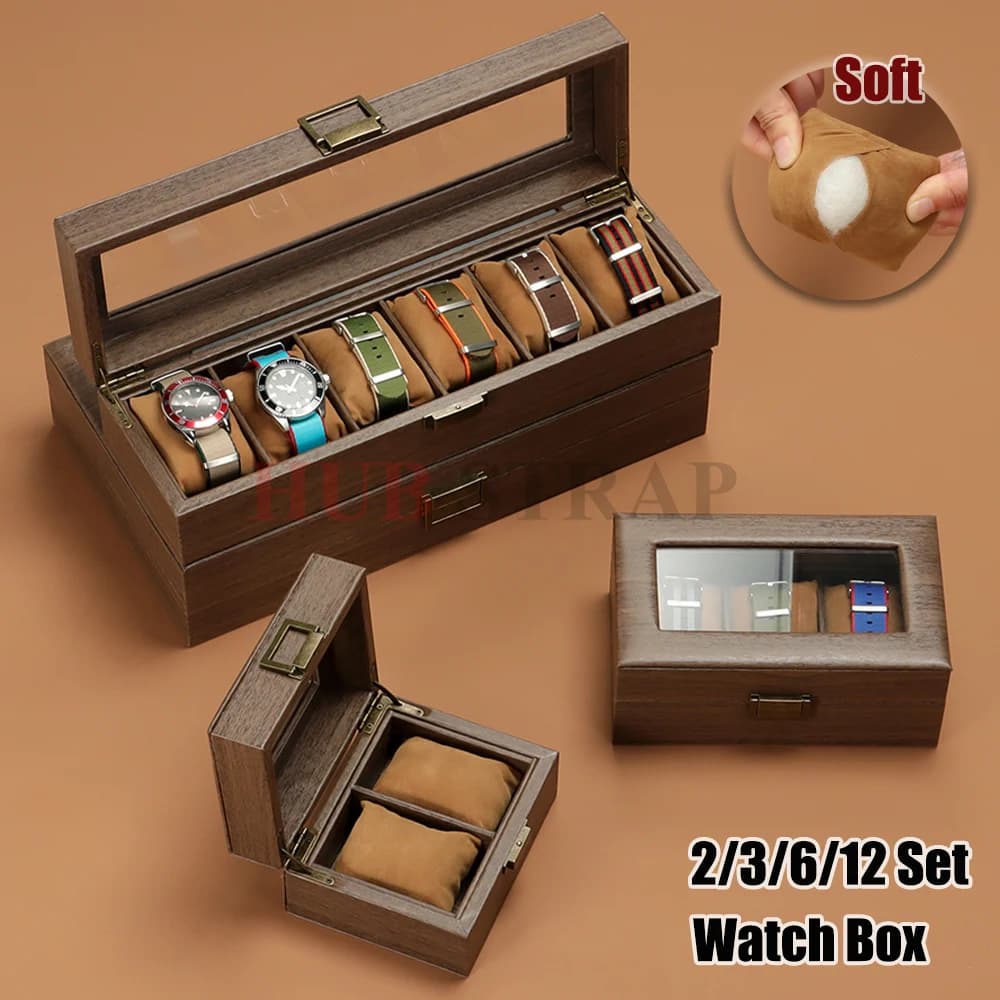 New Style Retro Rustic Wooden Box - Organizer for 2/3/6/12 Watches and Bracelets, Gift Pack for Men and Women