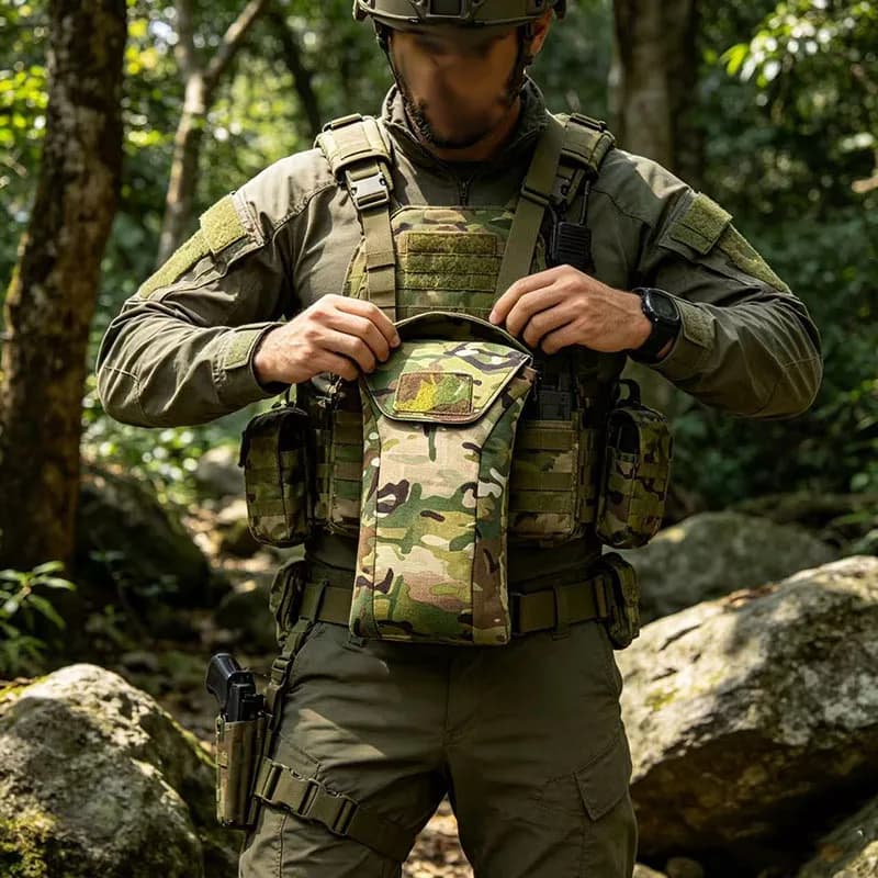Gilet Tattico per Idratazione Stile S&S con Sacca d'Acqua da 70oz, Zaino Molle per Escursionismo e Ciclismo, Borsa Accessoria Unisex