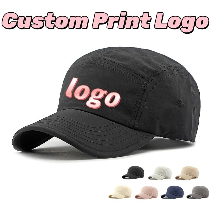 Cappellini da Baseball Personalizzati con Logo Stampato, Asciugatura Rapida, Protezione Solare per Uomo e Donna, Semplici e Casual, Versatili
