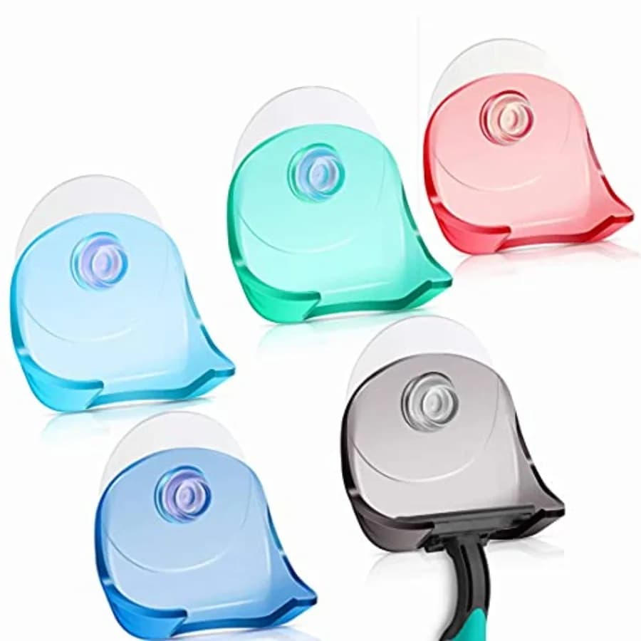 5 Pezzi Porta Rasoio con Ventosa in Plastica Impermeabile Appendiabiti da Parete Supporti Ganci per Rasoio Porta Rasoio per Sr Bagno Cucina