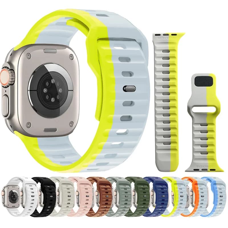 Silicone Strap for Apple Watch Ultra 2 Strap 49mm 45mm 40mm 44mm 41mm 44 40mm iWatch Series 9 8 7 6 SE 5 4 3