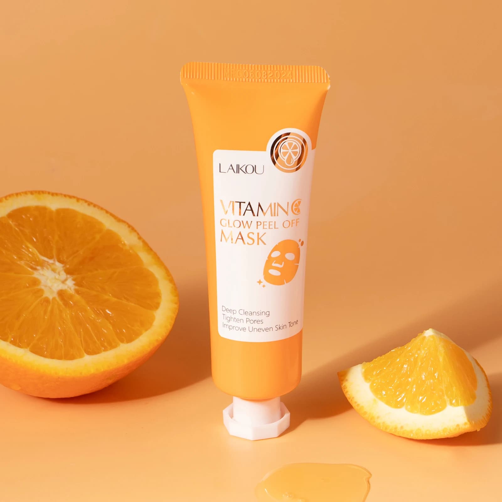 LAIKOU Maschera Peel-Off Illuminante alla Vitamina C 50g, Delicata Pulizia, Idratazione, Schiarimento del Tono della Pelle Non Uniforme