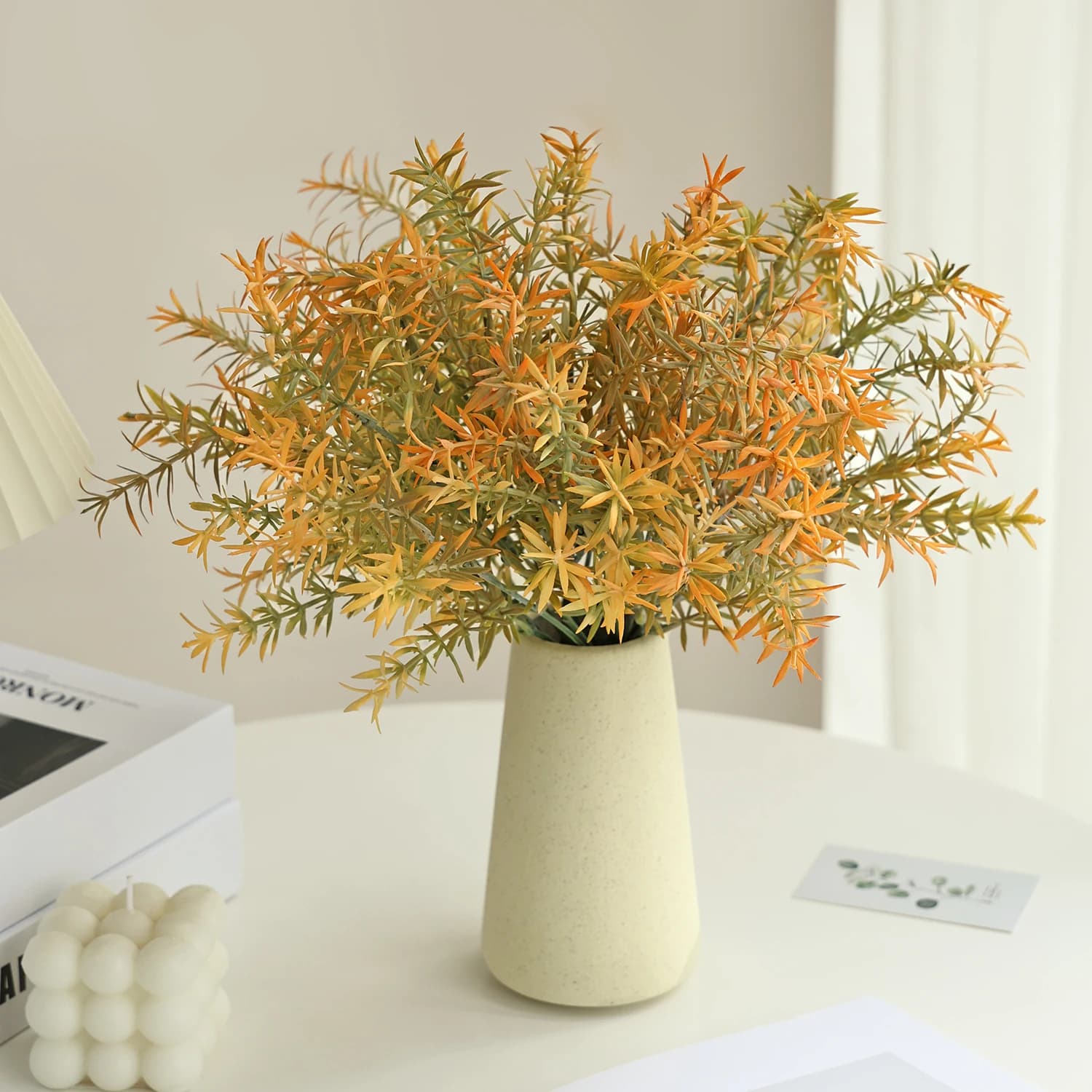 Pianta Artificiale di Melaleuca Bracteata per Esterni, Giardino, Matrimoni, Bouquet da Sposa, Centrotavola per Casa, Sala da Pranzo, Vaso, Regalo Fai-da-Te