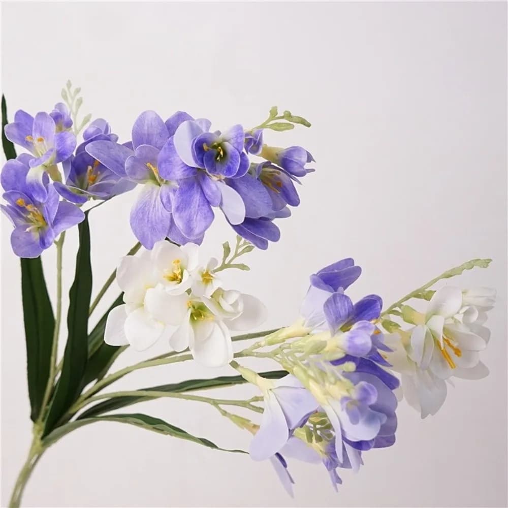 Decor Realistic Artificial Vanilla Orchid Flower Moisturizing Texture Durable Silk Flower 3D Fake Flower Wedding Arrangements