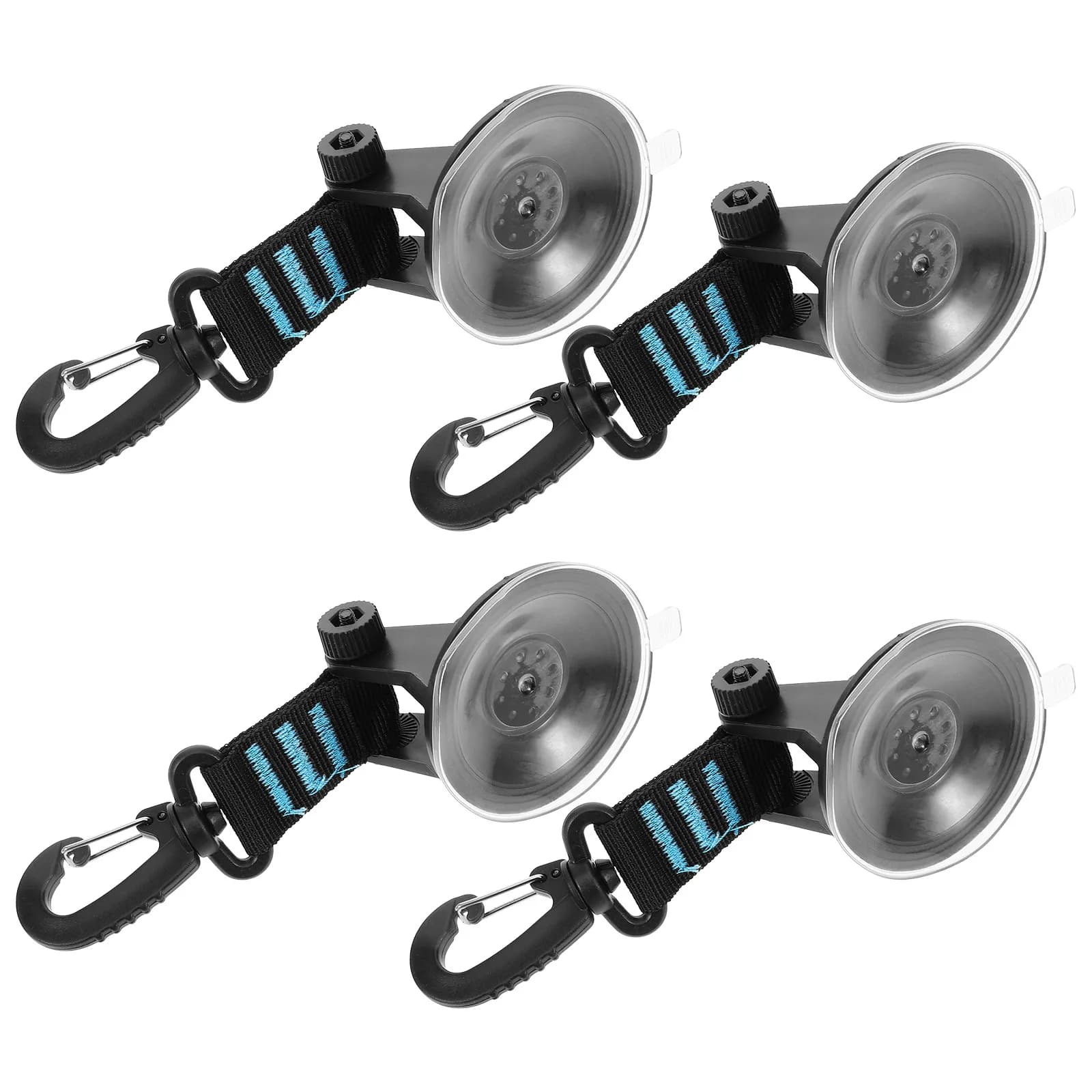 4 Pieces Winding Hooks Multifunction for Camping, Tent, Auto Window, Robust Portable Hangers with Vacuum Suction Cup