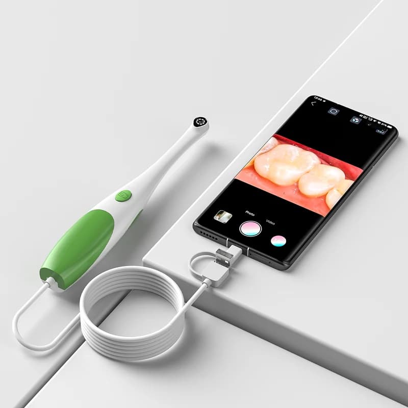 Endoscopio 3 in 1 per Android/Type-C/PC, videocamera orale HD 1080P, telecamera dentale portatile per ispezione dei denti.