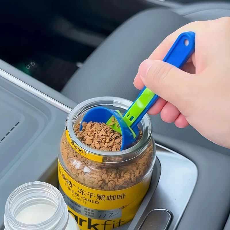 Portable Powder Sliding Spoon Creative Funnel Spoons for Protein Powder Coffee Sports Drinks Kitchen Gadget Outdoor Tools