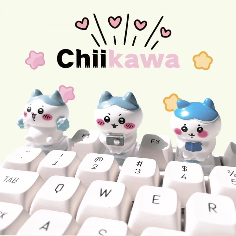 Kawaii Cartoon Hachiware Mechanical Keyboard Keycaps Anime Usagi Chiikawa Resin Replacement Single Keycap