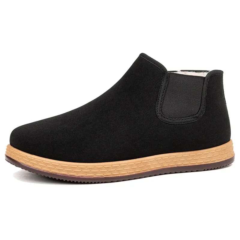 Men's Cotton Shoes Men's Winter New Plush Thicken Fashion Vintage Flats Slip on Comfortable Non Slip Outdoor Cotton Boots