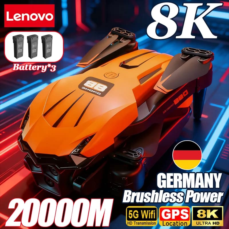 Lenovo D88 Drone 8K Aerial HD Dual Camera Photography Optical Flow Hovering Gesture Shooting Folding Brushless Power GPS Drone