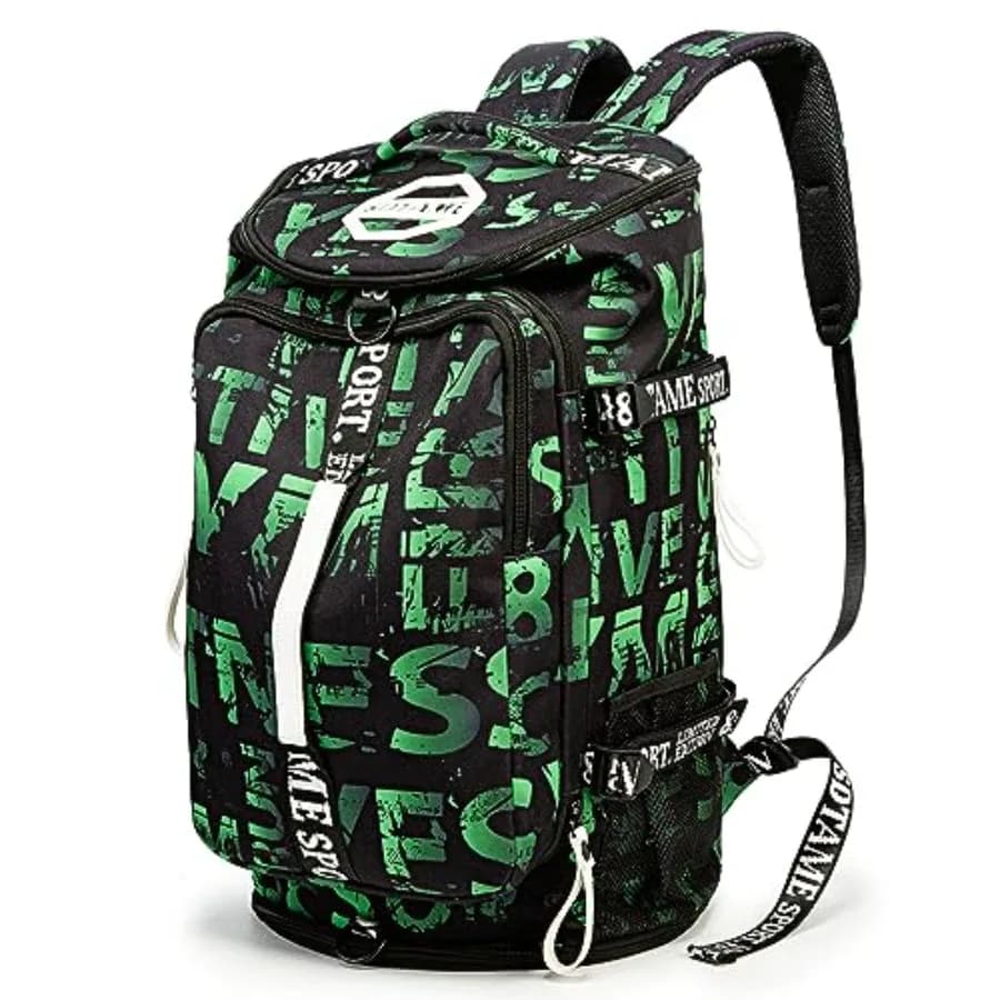 Gym Duffle Bag Backpack with Shoe Compartment4 ways Travel Backpack for Women and Men Multi-Functional Weekender bag with Water