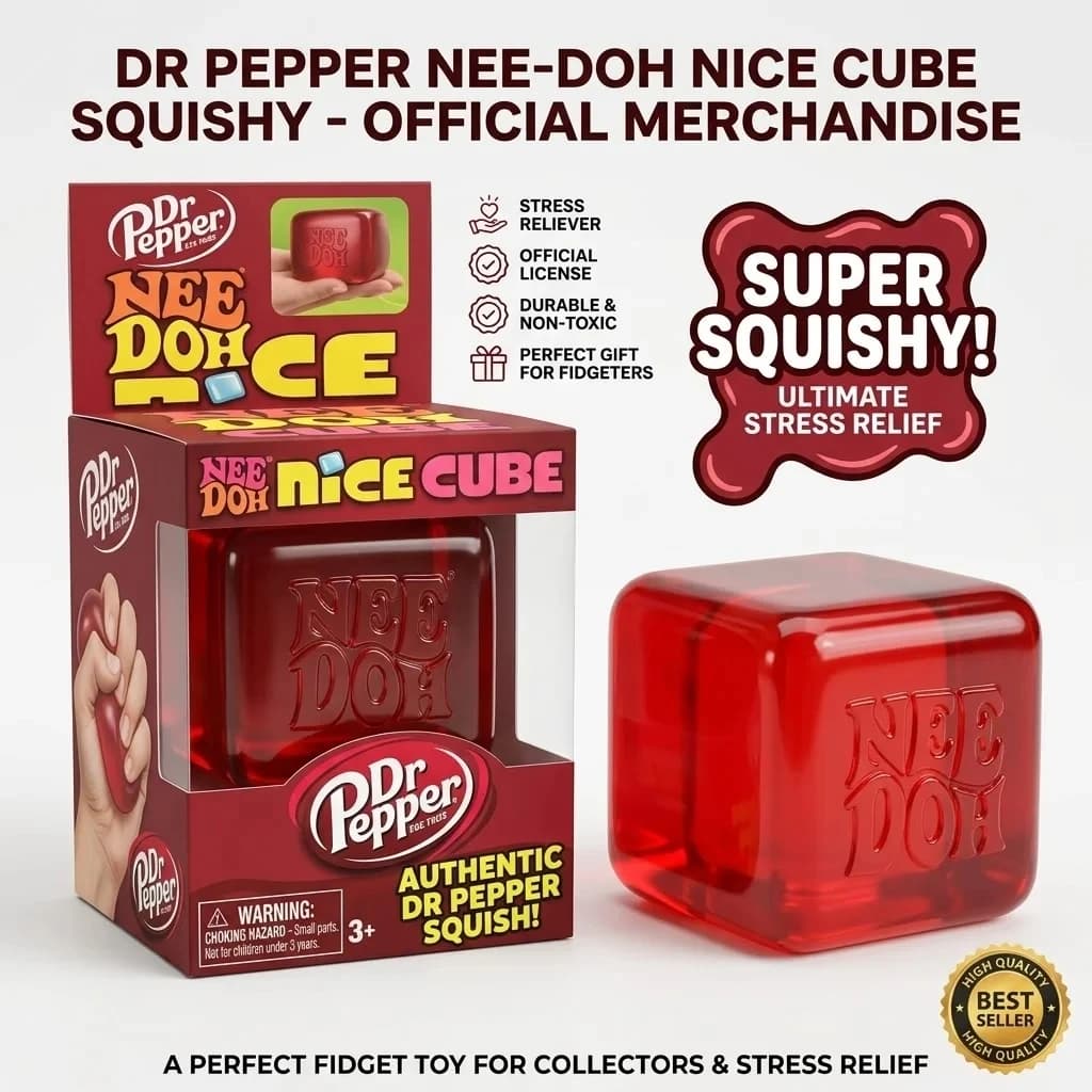 Schylling NeeDoh Nice Cube Sensory Squeeze Toy with Super Solid Squish Stress Relief Anxiety Sensory Tool Stress Reliever Toys.]
