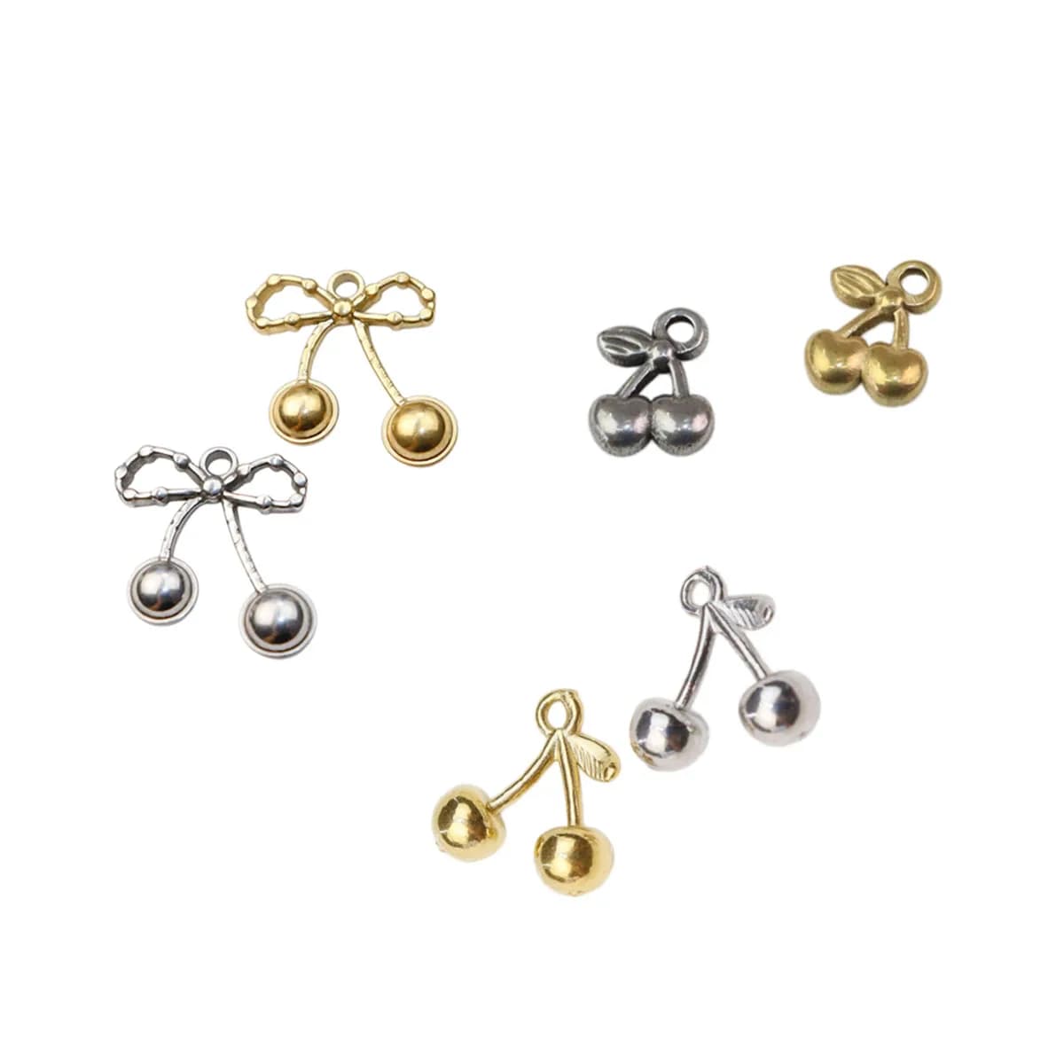 5pcs Casting Stainless Steel Fish Rhinestones Charms Pendant Jewelry Accessory DIY Necklace Earrings Bracelets Vacuum PVD Plate