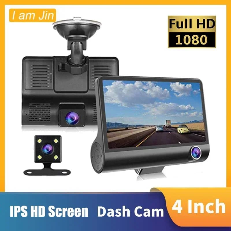 4 pollici Black Box Car DVR Dashcam Dash Camera IPS HD Schermo 1080P Doppia lente Videoregistratore Frontale + Vista interna Camera Dash Cam