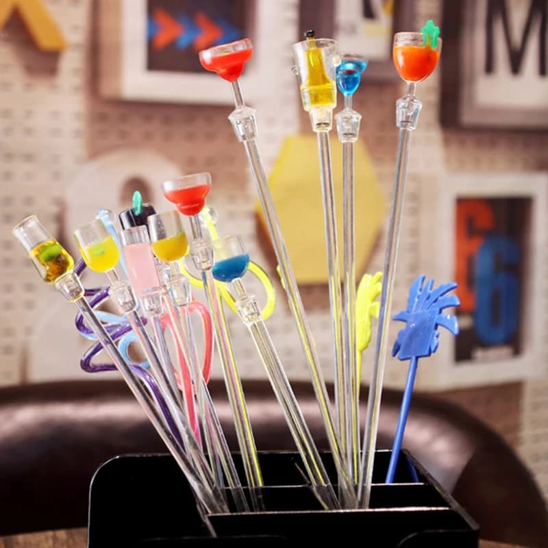 10 pz 23 cm agitazione agitatori acrilici cucina succo partito cocktail drink mixer swizzle stick agitatori per vino strumenti bar
