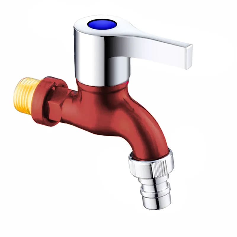 Garden Balcony Water Faucet Washing Machine Faucet with Wall Mounting with 1/2" Male Thread Quick Connector for Plastic Water Pipe