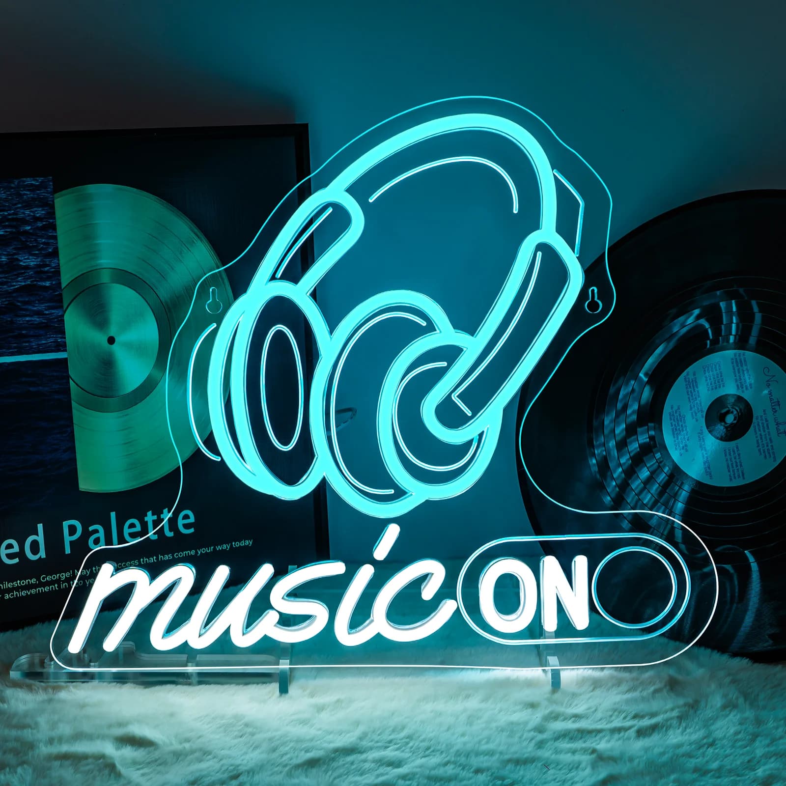 Musica su insegna al neon Decorazione da parete a LED ritmica per studi DJ Camere musicali Configurazioni giocatori Alimentate tramite USB con luminosità regolabile