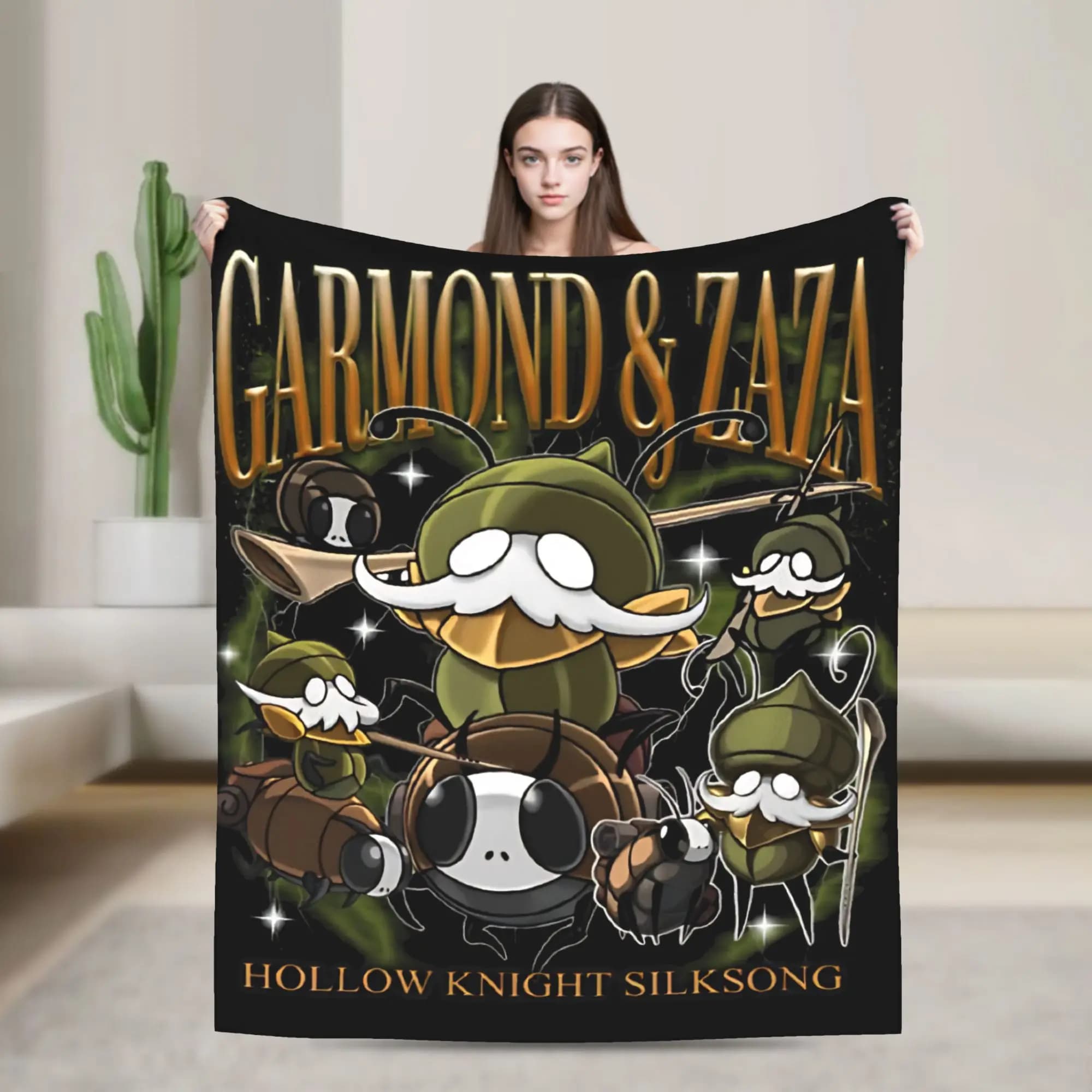 Coperta in flanella Garmond e Zaza Hollow Knight, calda coperta invernale per studenti, divano, sedia, letto, copriletto
