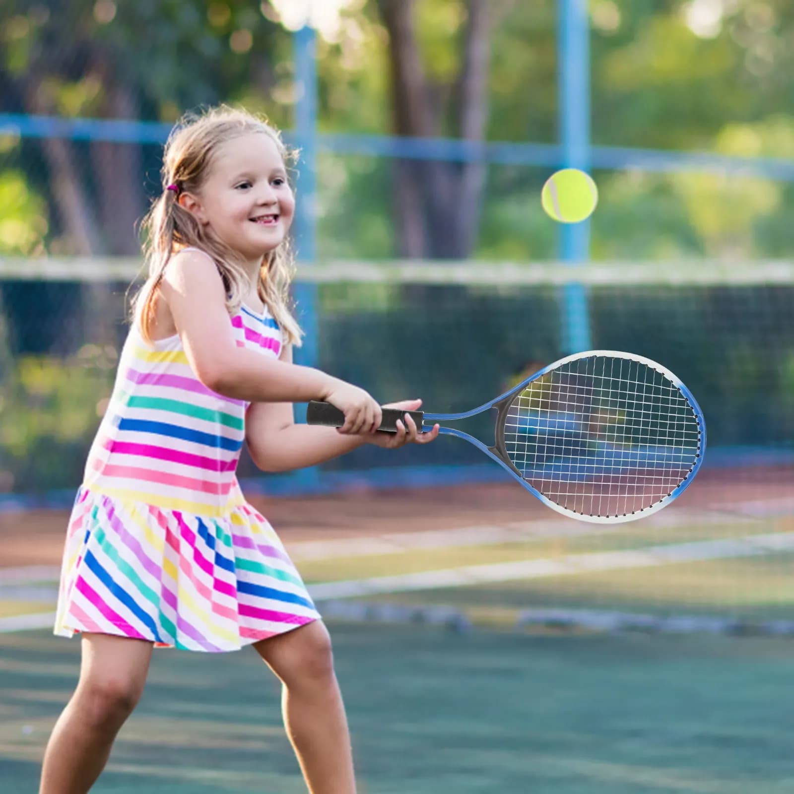 1 set of mini tennis racks in black alloy, read, for teenagers and teenagers, for outdoor sports, supplies for parents-children games