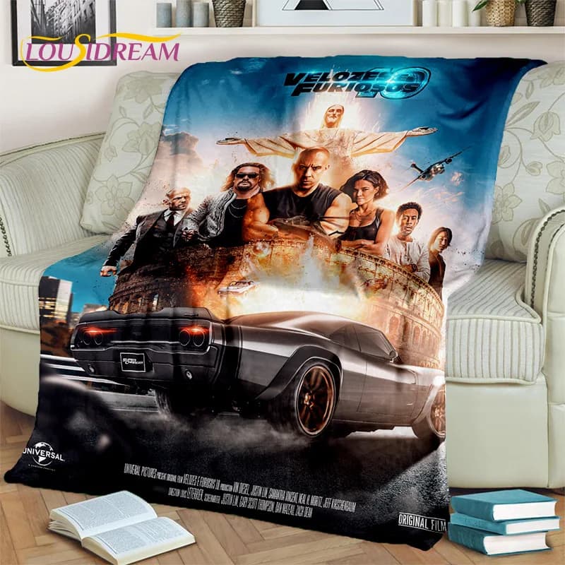 Coperta per la stampa di film Fast & Furious X 10, coperta morbida per la casa camera da letto divano da letto Picnic Travel Office Cover coperta per bambini