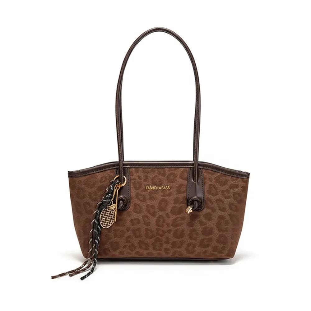 Luxury Design Leopard Print Underarm Shoulder Bags PU Leather Large Capacity Women's Handbags Retro Tote Bag Travel