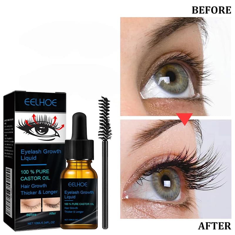 Castor Oil Serum for fast growing eyelashes Polished Mascara Eyebrow Best Natural Nutre Elongation Serum thickening to curl eyelashes