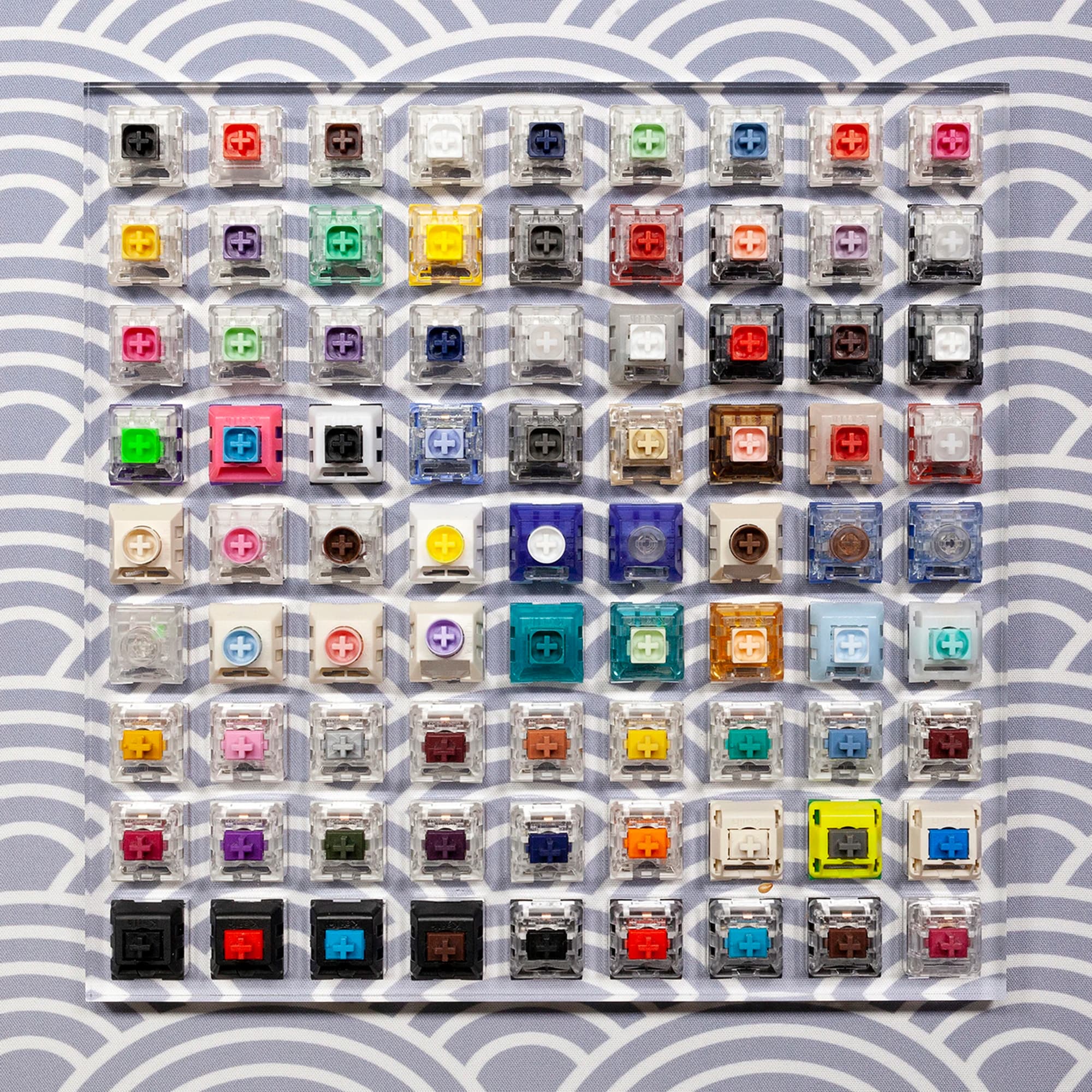 Kailh 81 switch switch tester con base in acrilico keycaps vuoti per scatola tastiera meccanica crema Arctic Fox Silver meduse