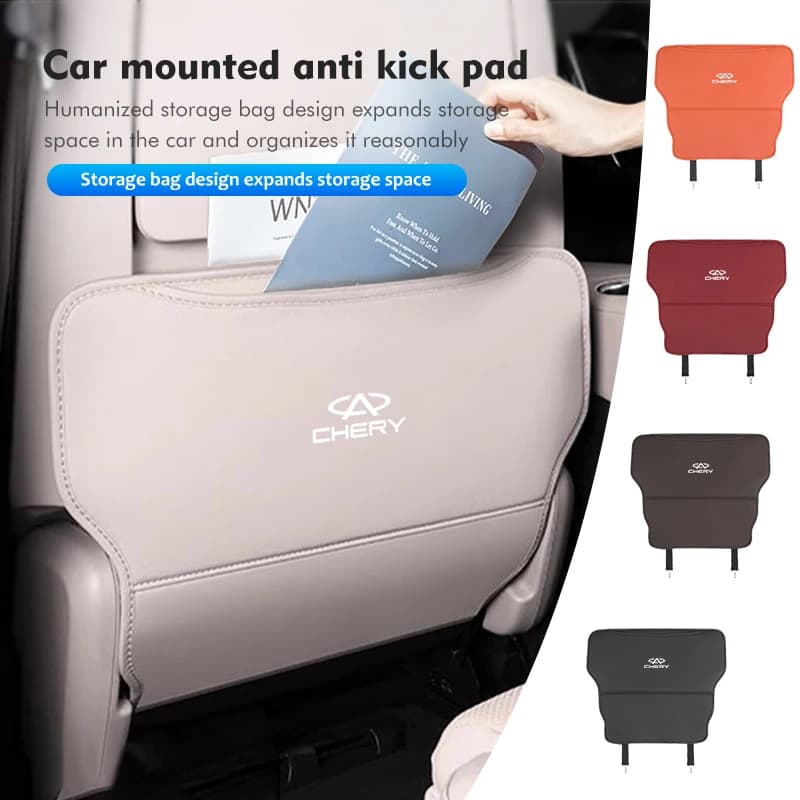 Car Seat Back Pocket Anti-Kick Cover Organizer Storage Bag For Chery Eastar Cross Gx EQ7 E3 Amulet Fora QQ IQ Fulwin