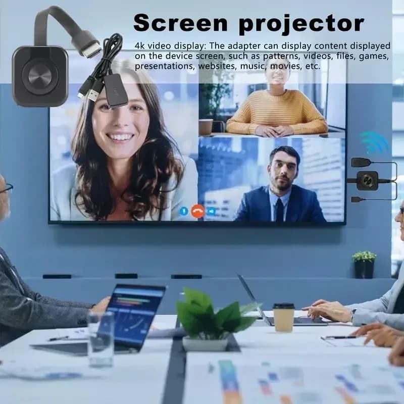 4K TV WiFi Specchio Cavo Strumento Wireless HD Video USB Dongle Trasmettitore Adattatore Smartphone Android Demo Schermo musicale Proiettori