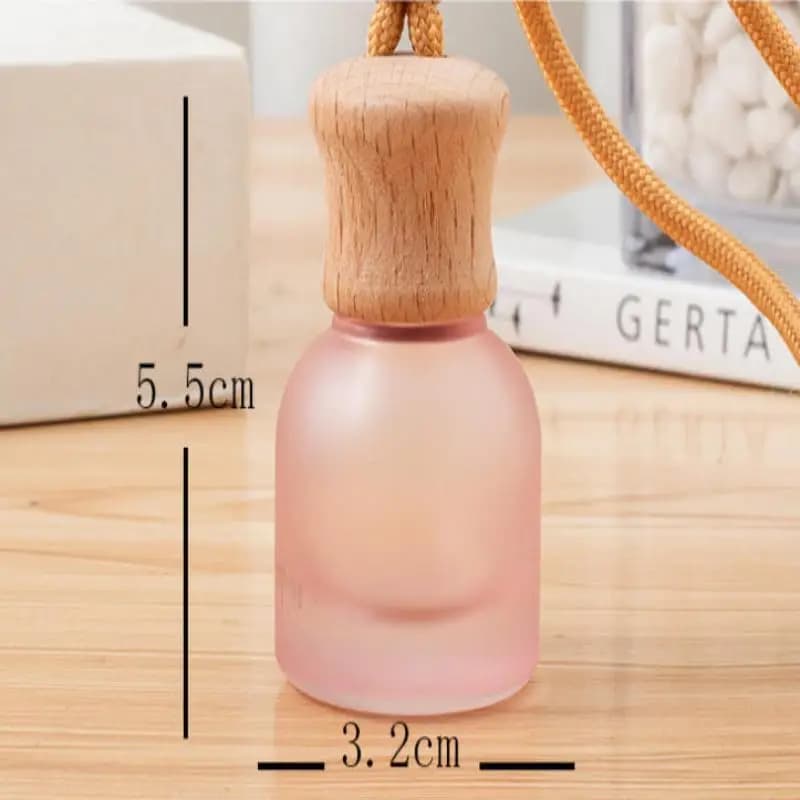 New Essential Oil Diffuser for Auto Rechargeable, 11ml Bottle, Car Deodorant, Glass Scented Pendant with Wood Car