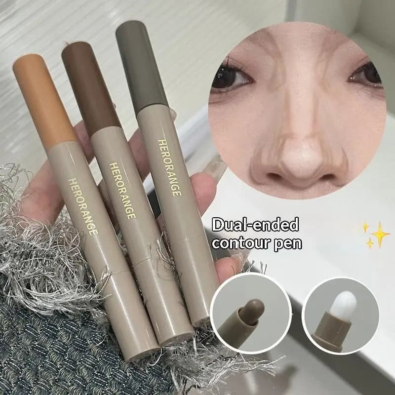 1 Pezzo Stick Illuminante e Bronzante a Lunga Durata con Pennello, Correttore Illuminante, Strumento per Contouring e Ombreggiatura Naso