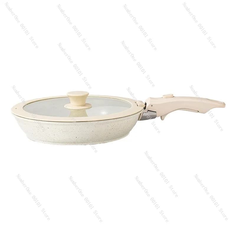 Set di Pentole da Cucina 8 Pezzi con Manico Staccabile, Padella Antiaderente in Pietra Maifan, Set di Pentole per Saltare in Padella