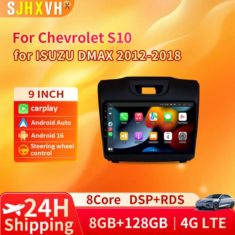 Android 16 Auto Lettore Carplay Per Chevrolet Holden S10 TRAILBLAZER COLORADO ISUZU DMAX GPS Radio Audio Multimediale Stereo BT Navi