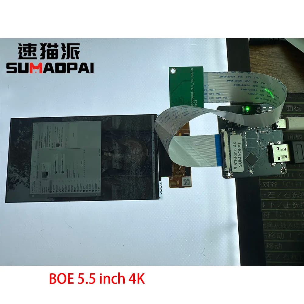 Schermo monocromatico BOE 4K da 5,5 pollici e scheda driver, adatto per gioielli SUMAOPAI e accessori per stampanti 3D dentali. BOE055JW02