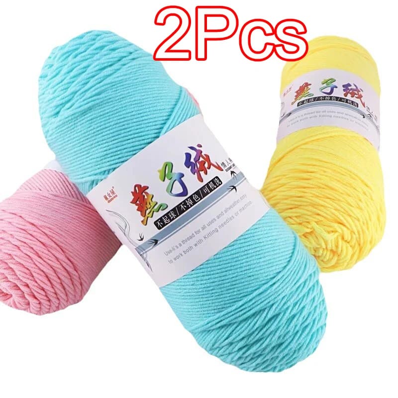 2 Pz/lotto Lavorazione A Mano Filato di Cotone Latte Super Morbido Crochet linea di maglia Coperte maglione cappello scarpa Uncinetto filo amigurumi