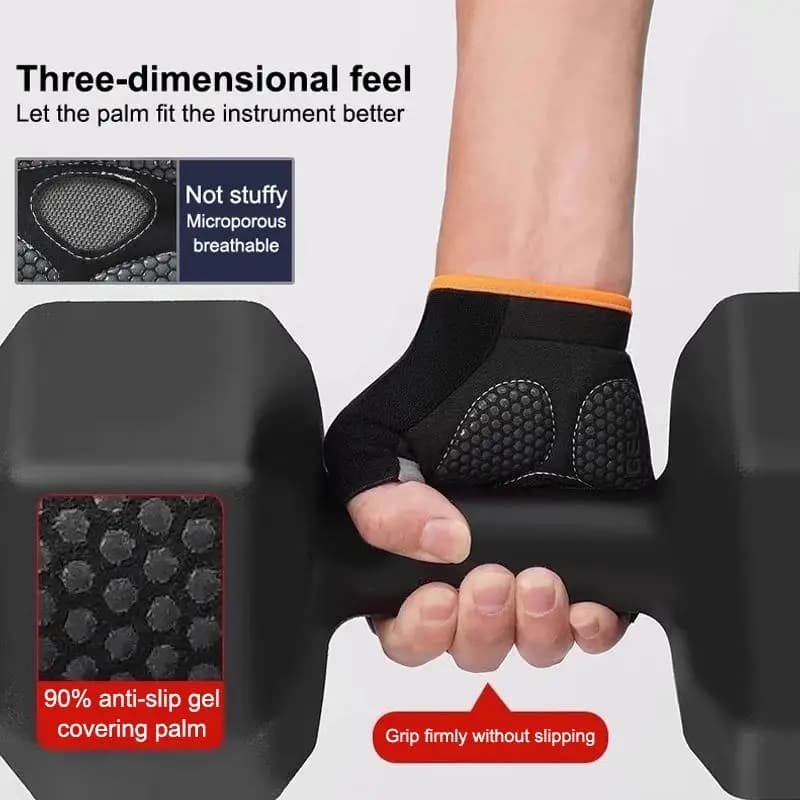 Guanti senza dita antiscivolo e traspiranti, guanti sportivi unisex a mezze dita, adatti per ciclismo, equitazione, pesca e palestra