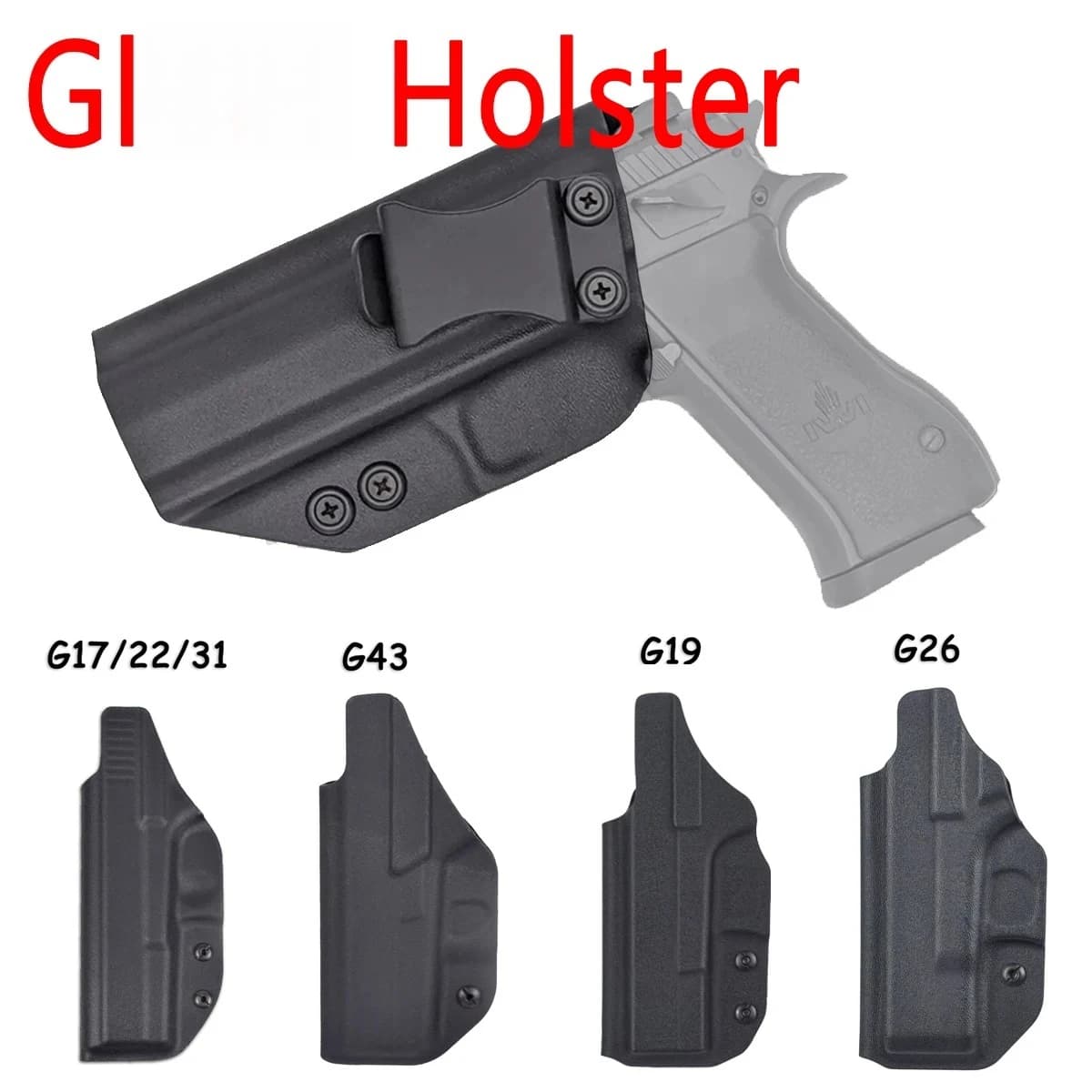 G43 PVC IWB Gun Socket for Glock 17/19/22/26/43 S&W Inside the hidden life Clip from belt Stack Magazine Pouch Glk 43X Fondina