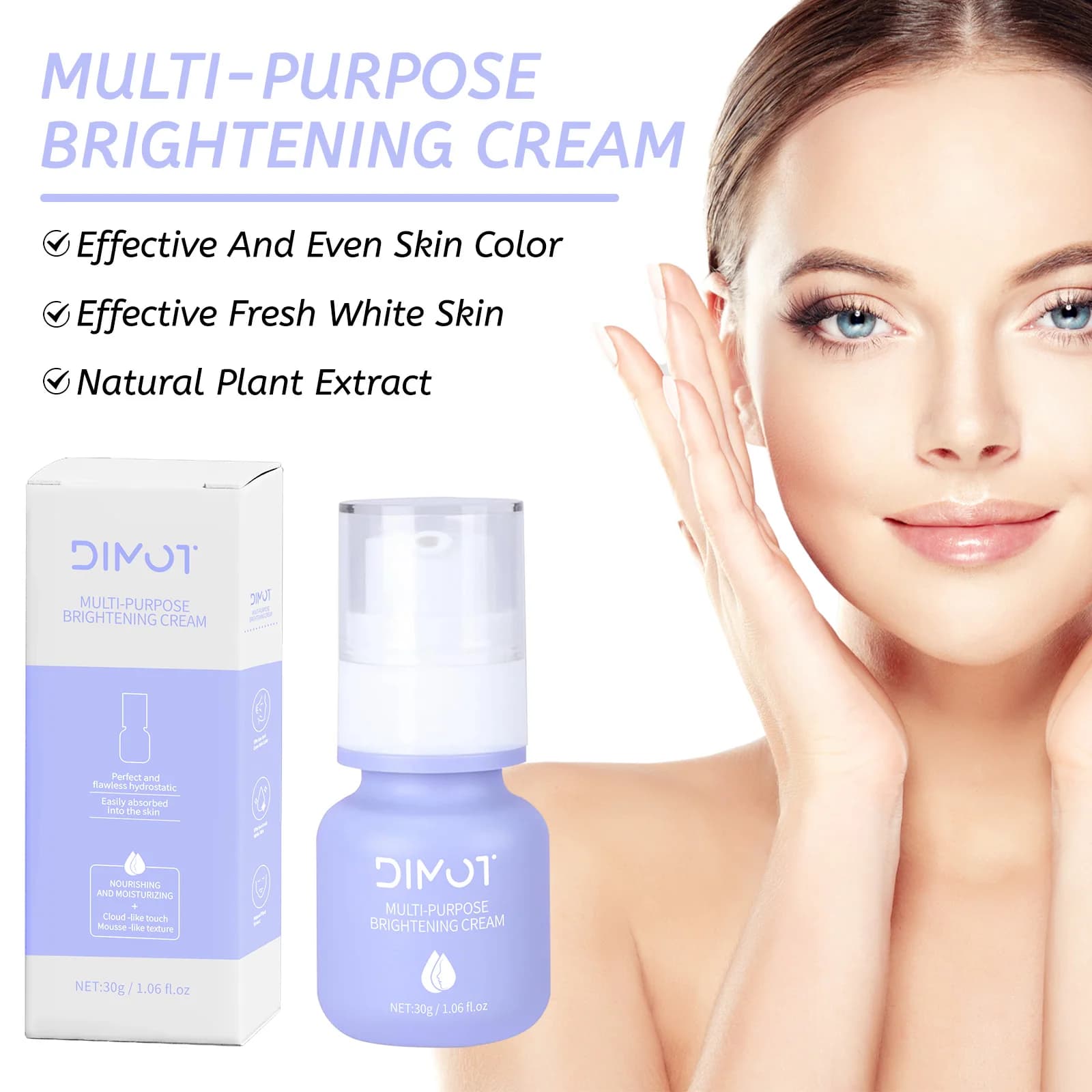 Pre-truck insulating milk cream, invisible pores that illuminate skin tone and cream for natural makeup