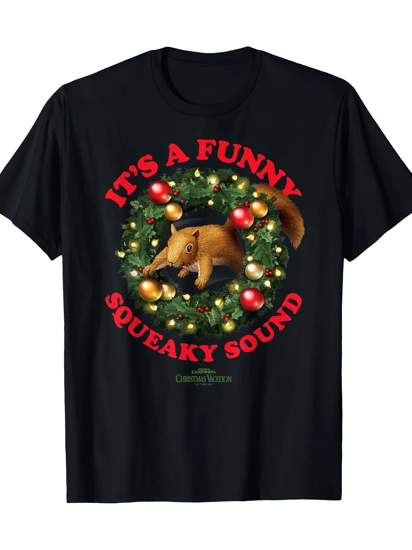 T-shirt divertente per le vacanze di Natale di National Lampoon, girocollo in cotone 100% SS, design festivo, abbigliamento da uomo per tutte le stagioni