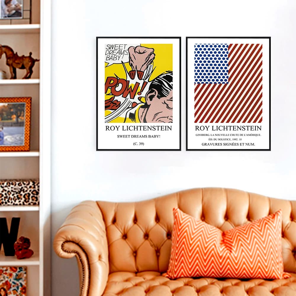 Artworks abstract Painting on canvas Roy Lichtenstein Wall Art Prints Show Posters Images for living Home Decorations Without frame